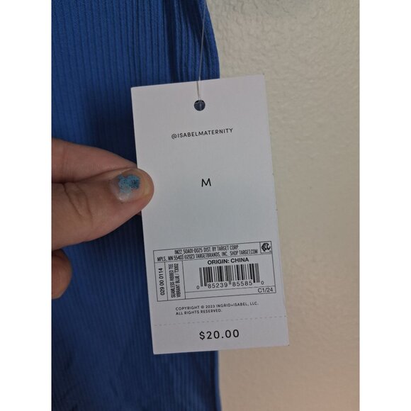 NWT Isabel Maternity Short Sleeve T-Shirt Blue Size Medium MSRP $20 - Picture 4 of 4